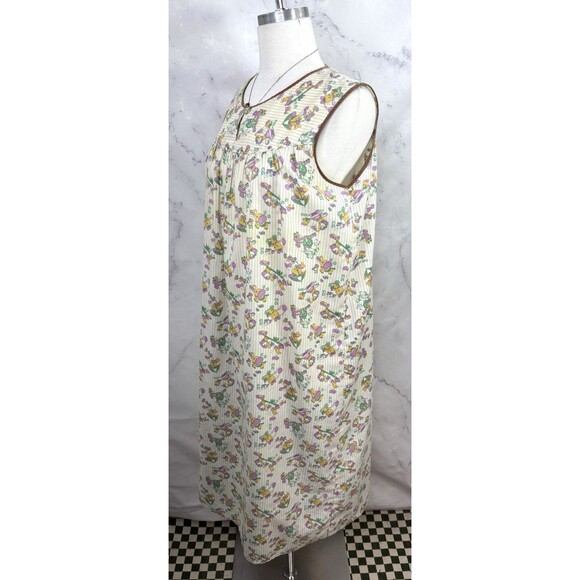 VTG 60s kitsch Novelty House Dress L Homemade Motif mumu Anthropomorphic 1966 - Picture 14 of 16